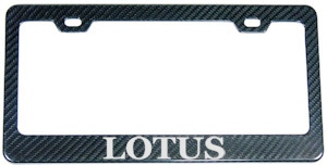 Lotus carbon fiber license plate frame
